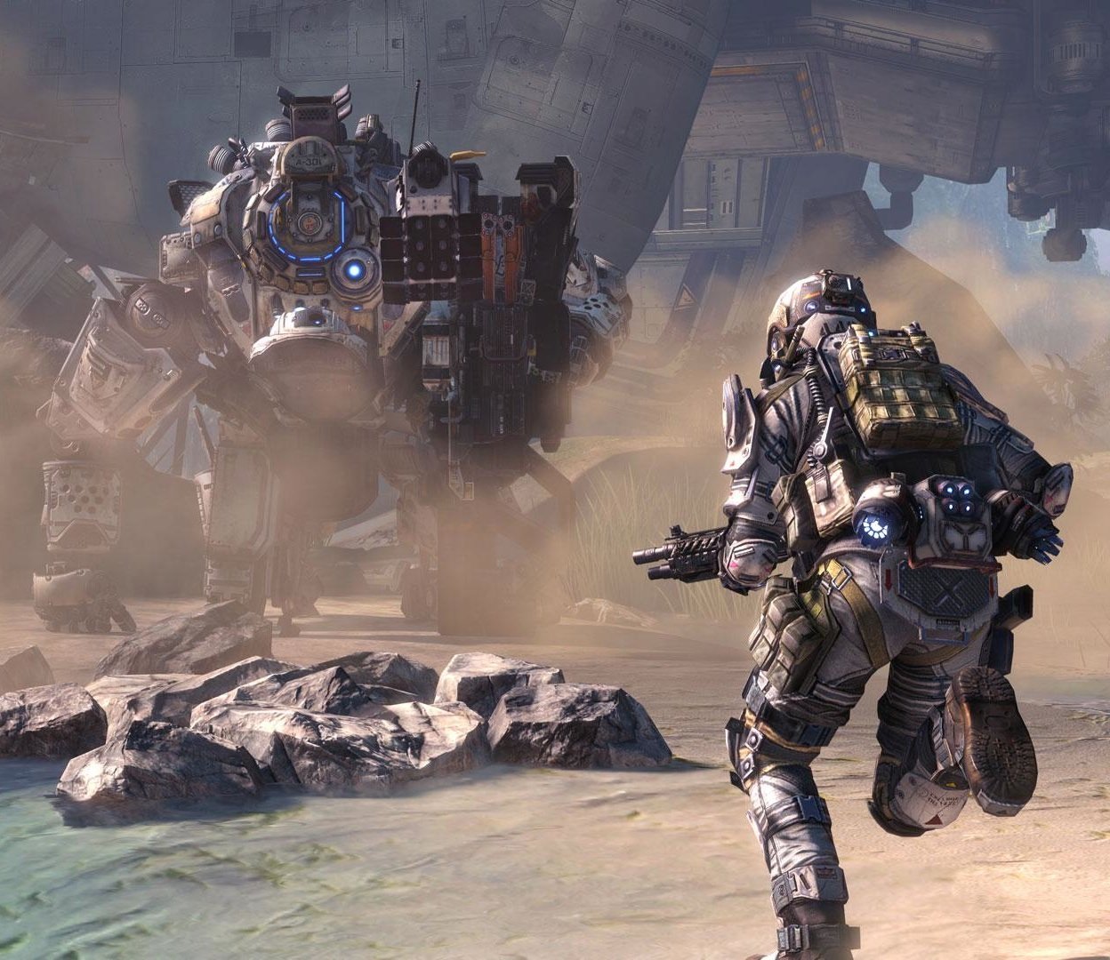 Titanfall похожа на игру, какую придумали бы разгоряченные подростки после мультиплеерного матча в Call of Duty. Все, конечно, весело, но ведь было бы здорово, если бы с неба падали роботы? Да, здорово. И чтобы ты мог прыгать высоко-высоко. И чтобы по стенам разрешили бегать. И невидимым становиться. А еще, сидя в роботе, чтобы летящие пули можно было остановить – ну, как в «Матрице». Titanfall – мальчишеская фантазия, которая не просто воплотилась в жизнь в виде большой и дорогой видеоигры. Это мальчишеская фантазия, которая действительно работает, не прогибаясь под массой безумных вроде бы находок. Именно поэтому все остальные мультиплеерные шутеры обречены.<br />