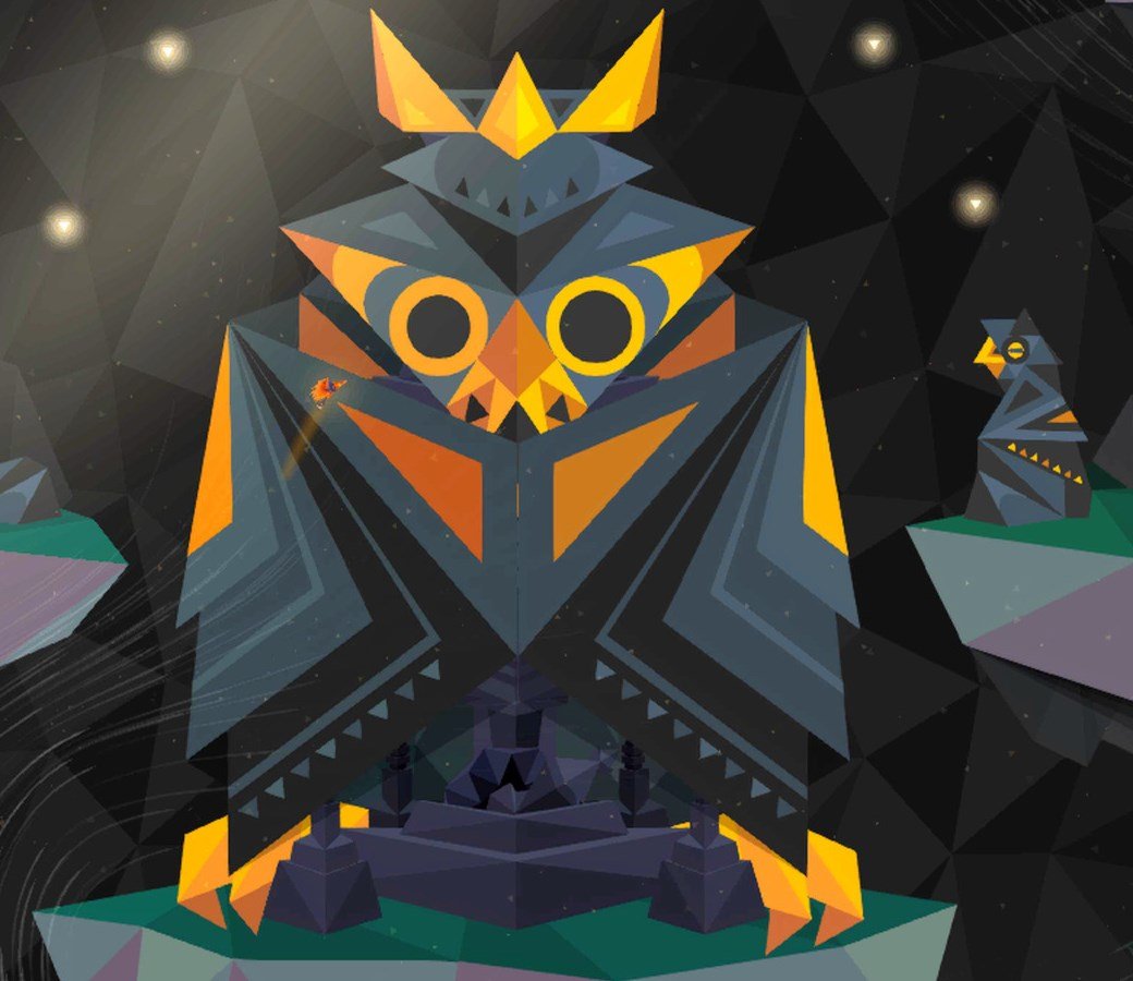 Треугольное солнце висит над четко прочерченной верхней границей, выше которой не подняться. Взлетевший в воздушном потоке гриф несет в когтях дрозда. Где-то внизу качаются на ветру ели, охотятся на соек рыси, ждут своего времени загадочные алтари, спят гигантские лисы, поблескивают синими огоньками камни, покрытые рунами. И все это составлено из цветных треугольников. Если предыдущая игра Broken Rules, And Yet It Moves, воспевала эстетику рваной бумаги, то Secrets of Raetikon походит на композицию из оригами.