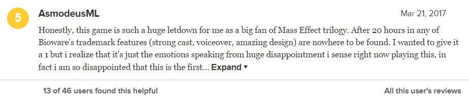 Что игроки думают о Mass Effect: Andromeda после релиза? - изображение 12 Что игроки думают о Mass Effect: Andromeda после релиза? - фото 12