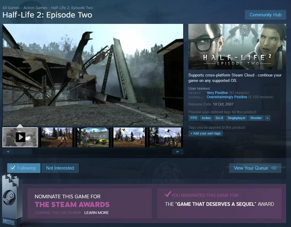 В Steam можно проголосовать за сиквел к Half-Life 2: Episode Two - фото 2