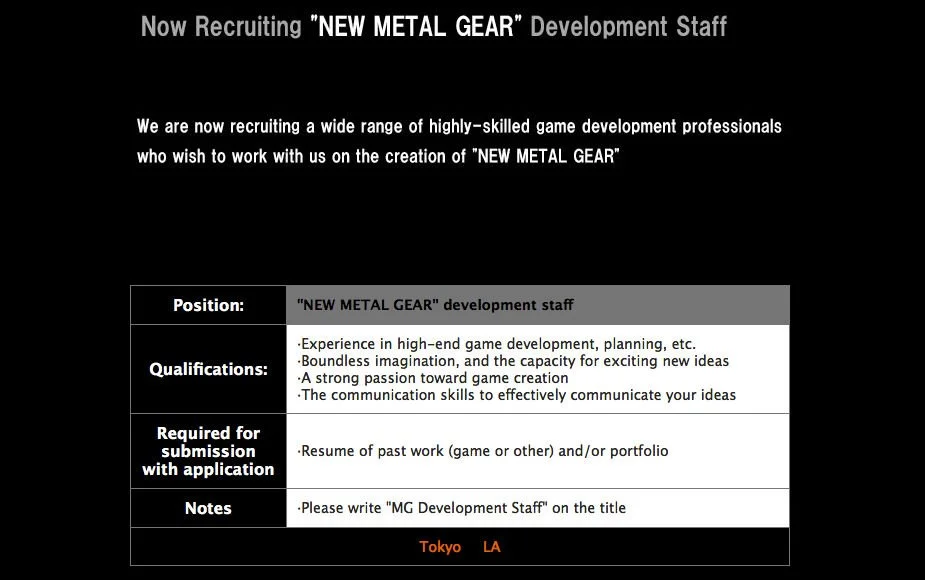 Назло всем: Konami ищет сотрудников для новой Metal Gear - фото 2