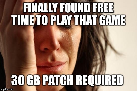 Наконец-то нашел свободное время, чтобы поиграть, — нужно скачать патч на 30 GB.