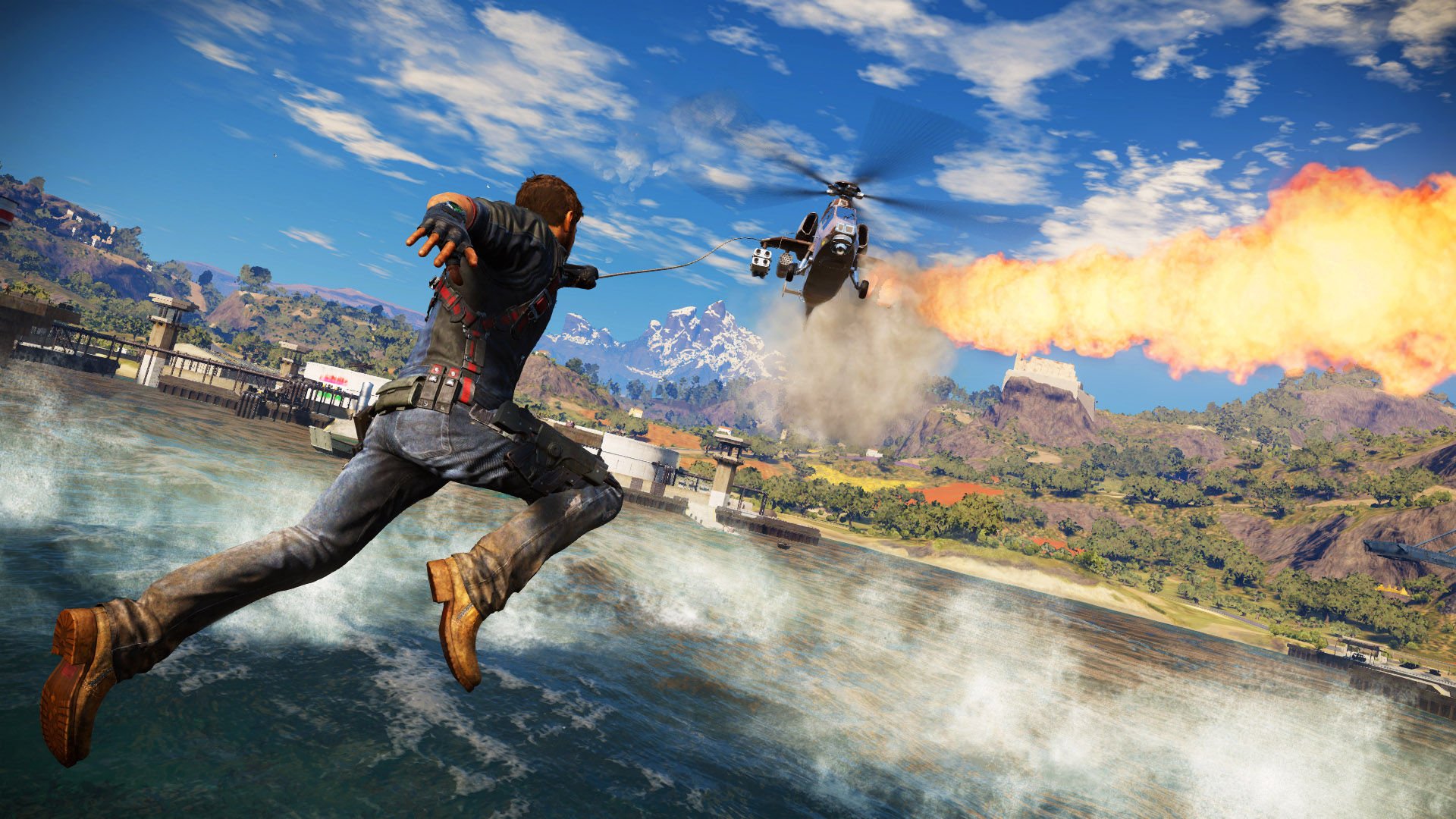 Сериал Just Cause от шведской студии Avalanche — это ода пиротехнике и разрушающей силе взрывчатки C4. В Just Cause превратить в груду камней и металла можно абсолютно разные постройки — будь то огромная спутниковая антенна или огромный городской мост. Бессменный главный герой серии, агент Рико, после очередной взрывной операции эффектно взмывает ввысь с помощью крюка-кошки, оставляя за собой «ядерный грибок»; в воздухе витает запах пороха, пламени и разрушенного бетона — в этом вся Just Cause. Недавно на одном из YouTube-каналов выложили несколько роликов с геймплеем третьей части и, судя по ним, новая игра не отклоняется от заданного курса: здесь, как всегда, во главу угла поставлены взрывы, взрывы и еще раз взрывы. И это плохо. 