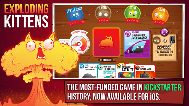 Exploding Kittens – самая успешная игра Kickstarter – вышла на iOS - изображение 1 Exploding Kittens – самая успешная игра Kickstarter – вышла на iOS - фото 1
