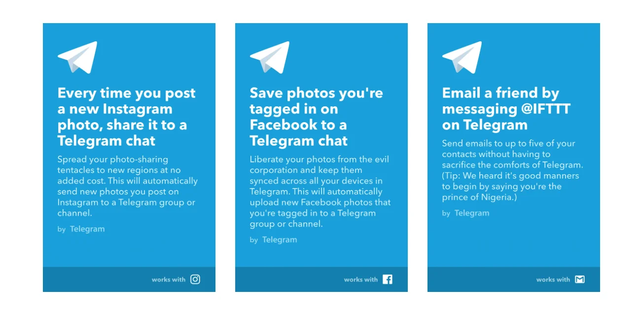 Telegram интегрировали с сервисом IFTTT - фото 1
