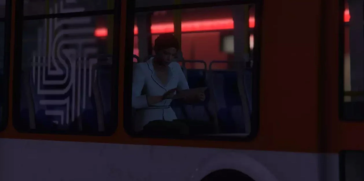 Люди в автобусах читают с планшетов