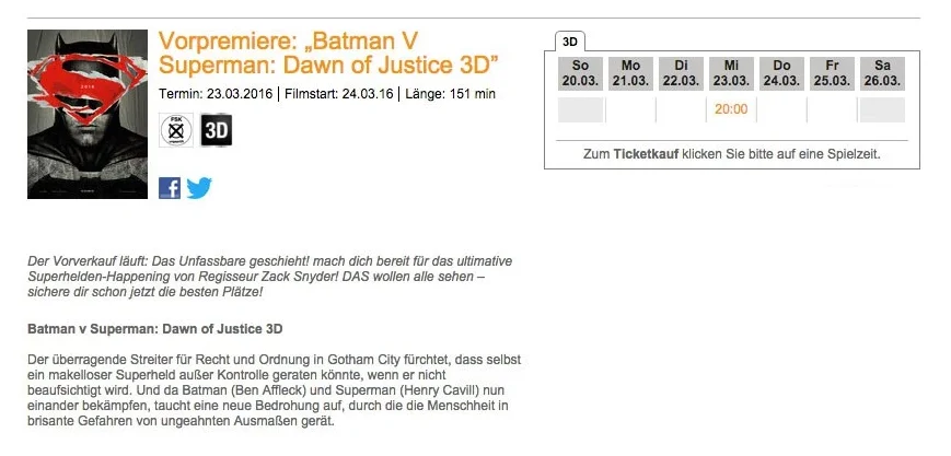 ​Немецкие прокатчики раскрыли хронометраж «Бэтмена против Супермена» - фото 2