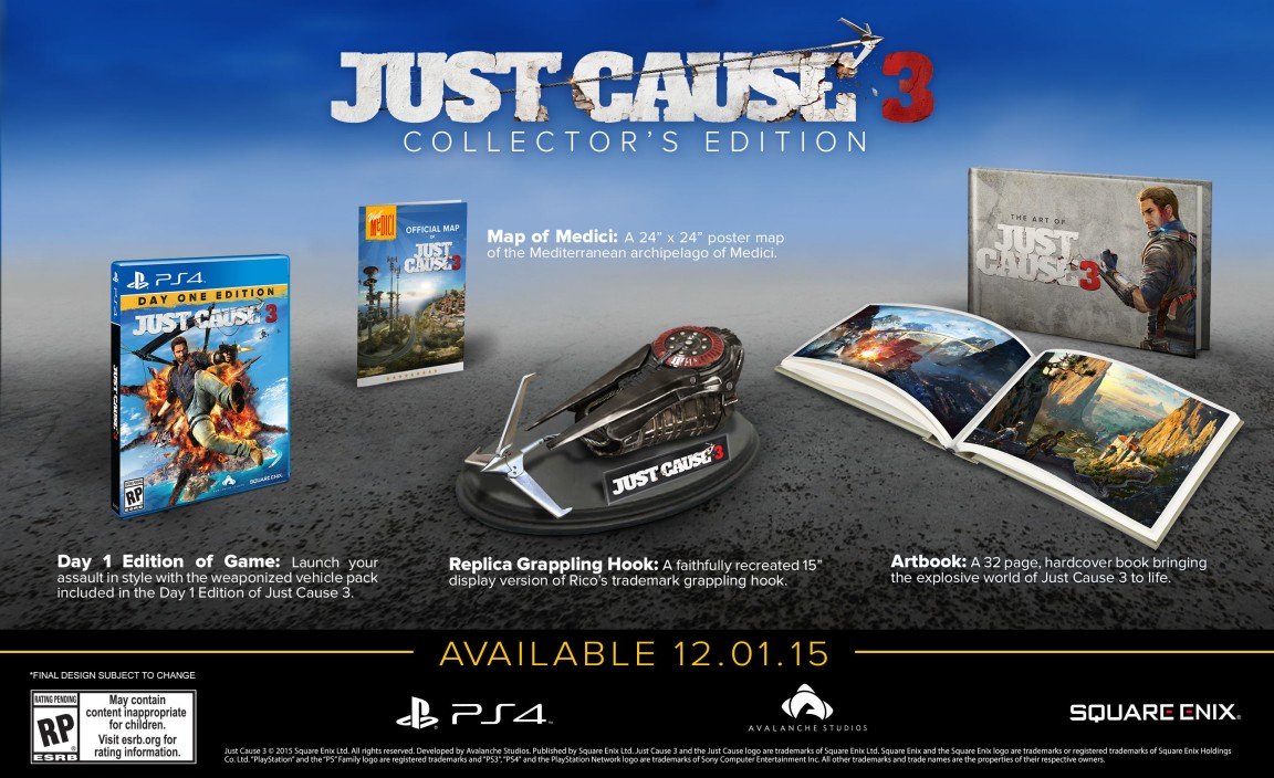 В коллекционное издание Just Cause 3 вошел настоящий крюк - изображение 1 В коллекционное издание Just Cause 3 вошел настоящий крюк - фото 1