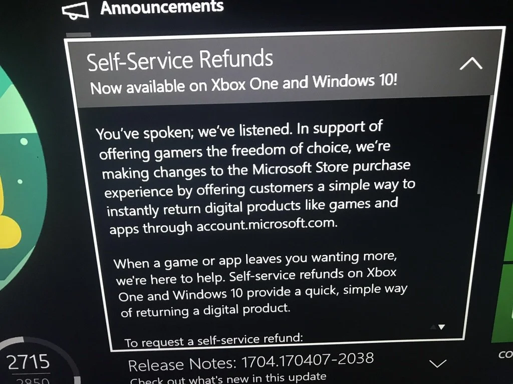 Вернуть деньги за игры теперь можно будет на Xbox One и Windows 10 - фото 1