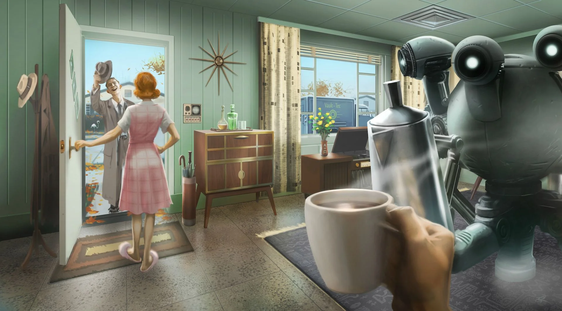 Женщина, собака и пулемет на борту в новом арте и скринах Fallout 4 - фото 1