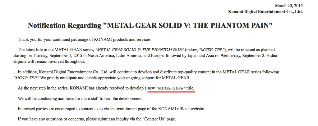 Show must go on: Konami будет выпускать новые Metal Gear без Кодзимы - фото 2