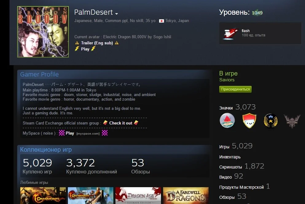 Японец достиг максимального уровня в Steam и не остановился на этом - фото 1
