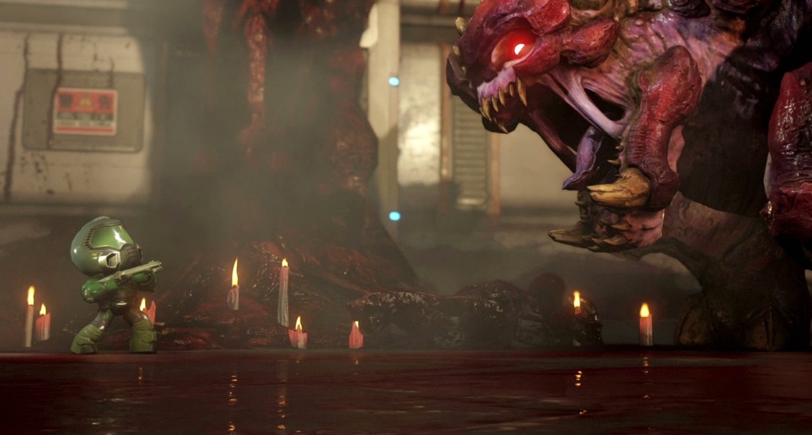 Новую Doom впервые показали на E3 2015. В той демонстрации морпех бродил по осажденной нечистью плавильне, отстреливал демонов и отрывал им конечности. На каждое брутальное расчленение зал реагировал одобрительными возгласами, но молчал, когда анимация добивания повторялась. Я тоже наслаждался зрелищными «фаталити» и звуком легендарного обреза, но в голове крутилась неприятная мысль — неужели это все, что может предложить id Software после стольких лет разработки?
