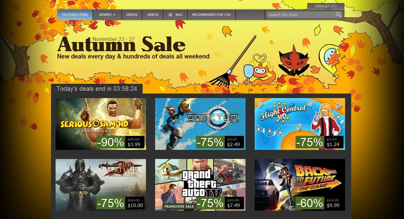 Осенняя распродажа в Steam начнется на неделе - фото 1