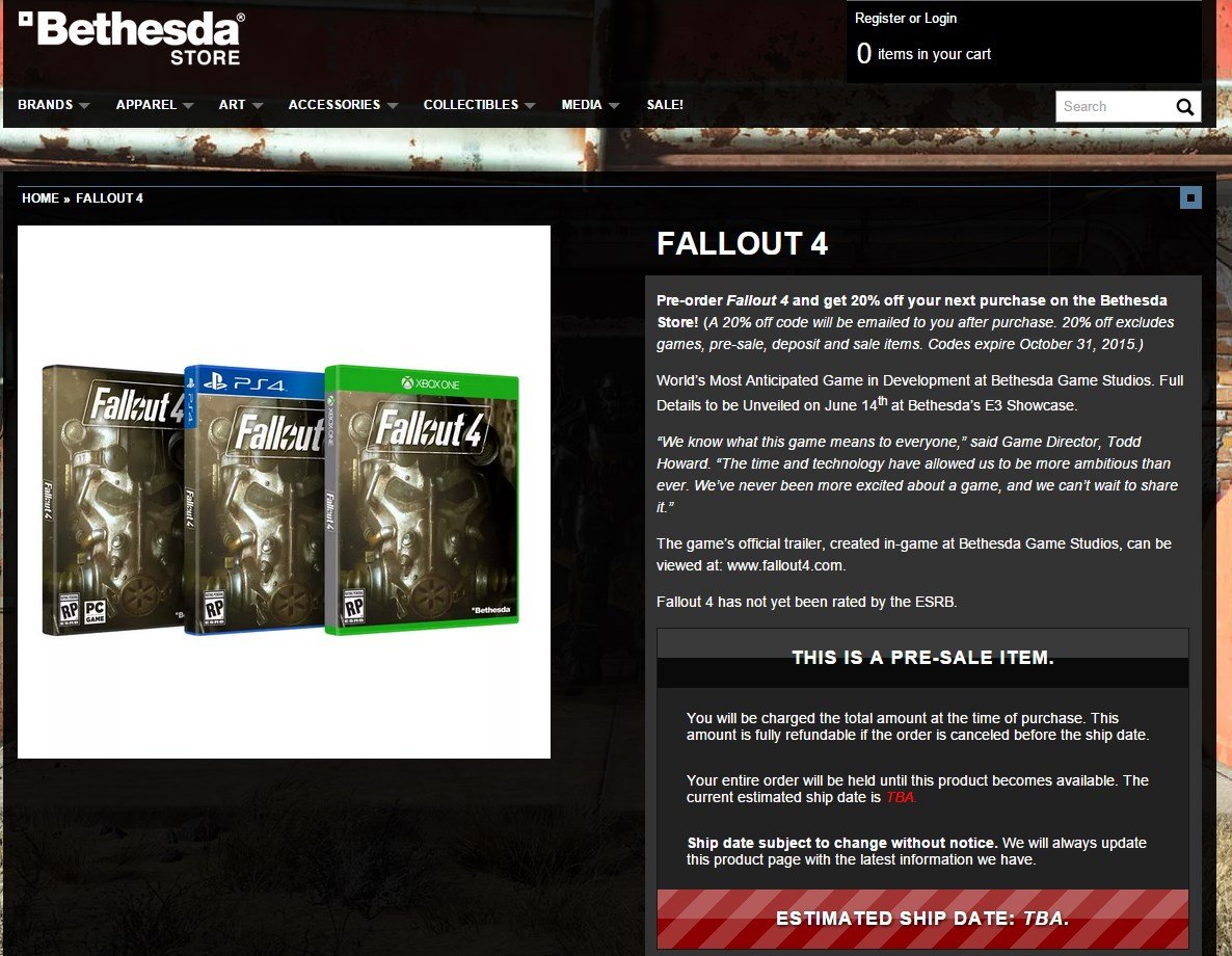 Крупные ритейлеры указывают на выход Fallout 4 в 2015 году - изображение 1 Крупные ритейлеры указывают на выход Fallout 4 в 2015 году - фото 1