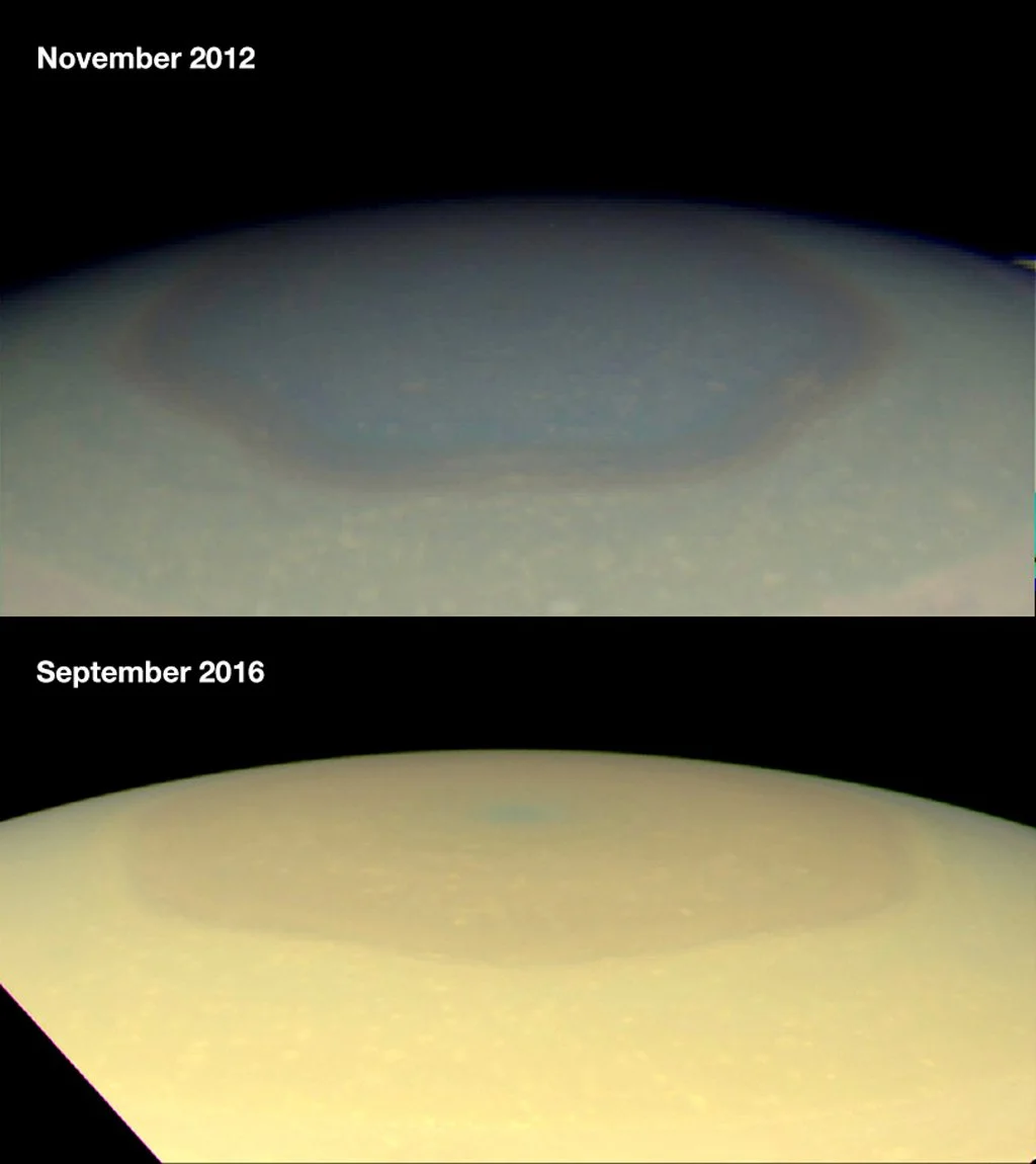 Газовые вихри на Сатурне постоянно меняют цвет
