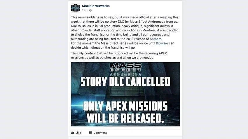 BioWare отрицает отмену сюжетных DLC для ME: Andromeda [обновлено] - фото 2