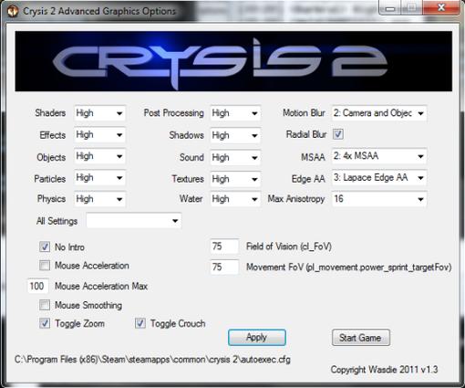 В настройках Crysis 2 нет вкладки "Advanced". Мне сложно придумать для этого логическую причину, которой могли бы ру ... - Изображение 1 В настройках Crysis 2 нет вкладки "Advanced". Мне сложно придумать для этого логическую причину, которой могли бы ру ... - Изображение 1