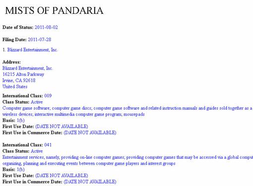 Компания Blizzard зарегистрировала торговую марку Mists of Pandaria, которая распространяется на онлайновые компьюте .... - Изображение 1 Компания Blizzard зарегистрировала торговую марку Mists of Pandaria, которая распространяется на онлайновые компьюте .... - Изображение 1