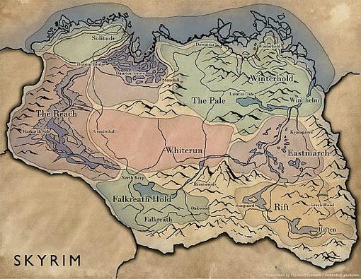 Bethesda опубликовала карту Скайрима, на которой теперь можно достаточно хорошо ориентироваться, просматривая игровы ... - Изображение 1 Bethesda опубликовала карту Скайрима, на которой теперь можно достаточно хорошо ориентироваться, просматривая игровы ... - Изображение 1