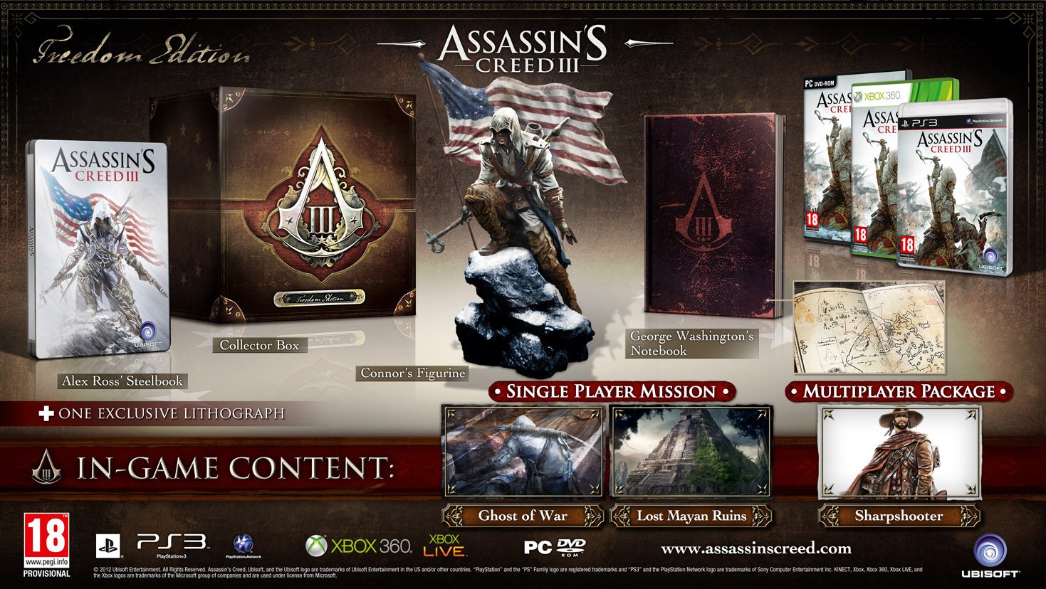 Ubisoft представила нам 3 варианта своих коллекционных изданий,названия которых: Join or Die Edition, Freedom Editio ... - Изображение 2 Ubisoft представила нам 3 варианта своих коллекционных изданий,названия которых: Join or Die Edition, Freedom Editio ... - Изображение 2