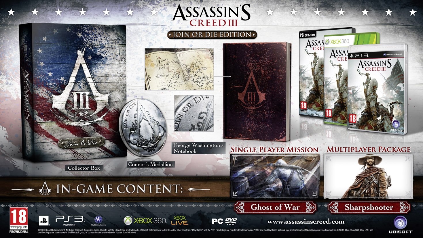 Ubisoft представила нам 3 варианта своих коллекционных изданий,названия которых: Join or Die Edition, Freedom Editio ... - Изображение 1 Ubisoft представила нам 3 варианта своих коллекционных изданий,названия которых: Join or Die Edition, Freedom Editio ... - Изображение 1
