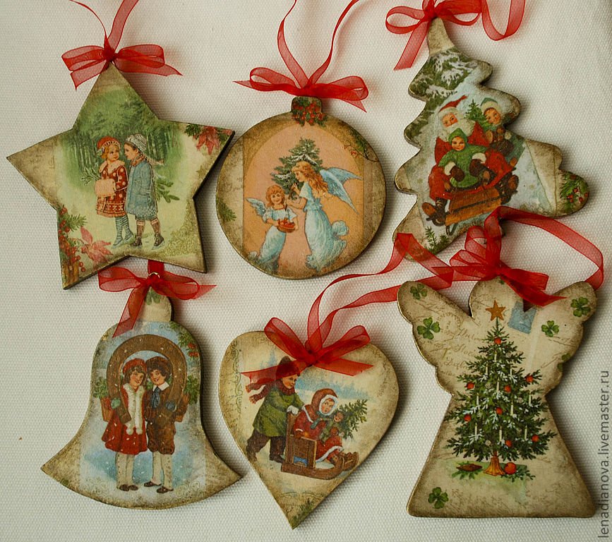Елочная игрушка из декупажа Елочная игрушка из декупажа