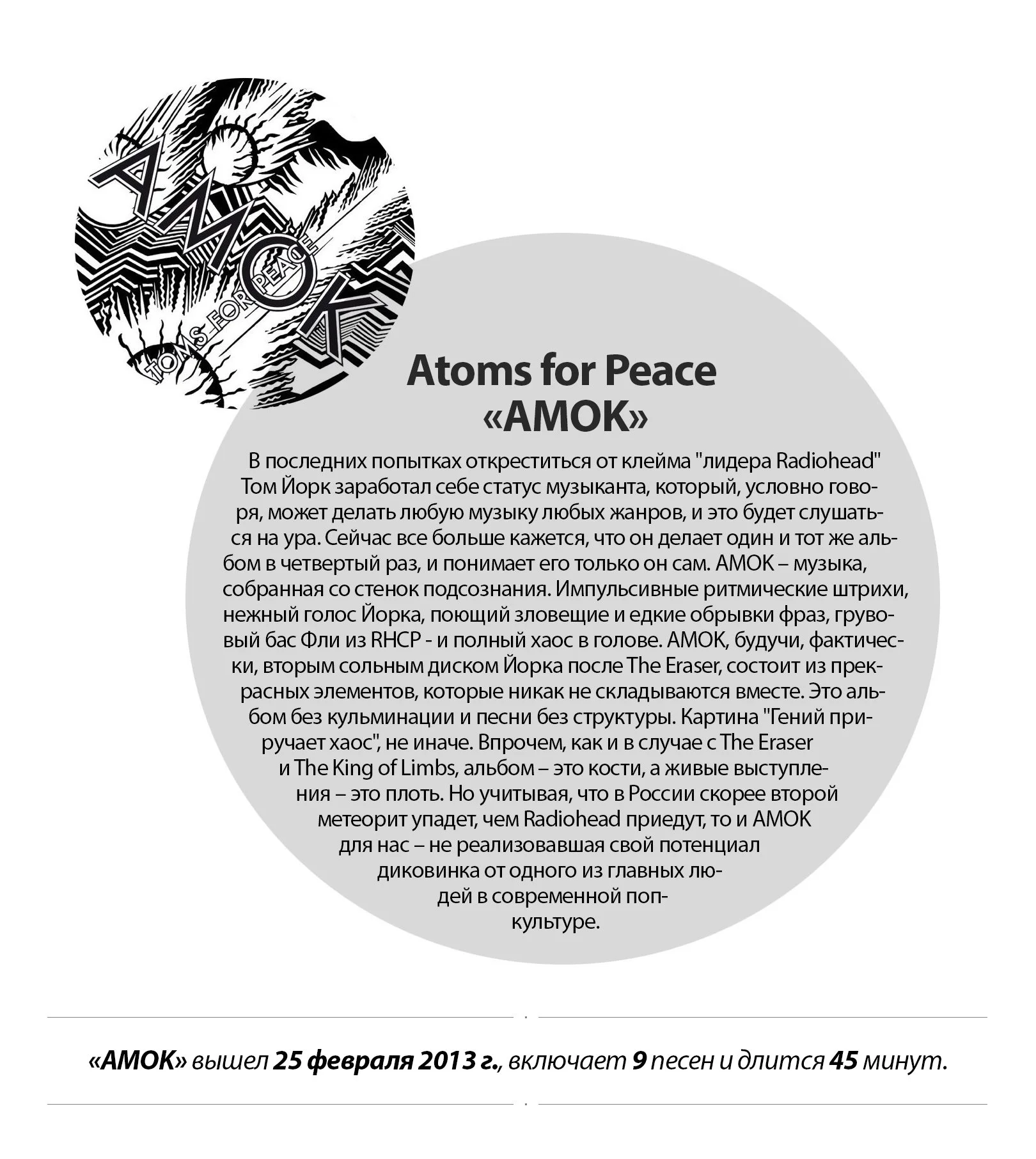 Альбом недели: Atoms for Peace «AMOK» - изображение обложка