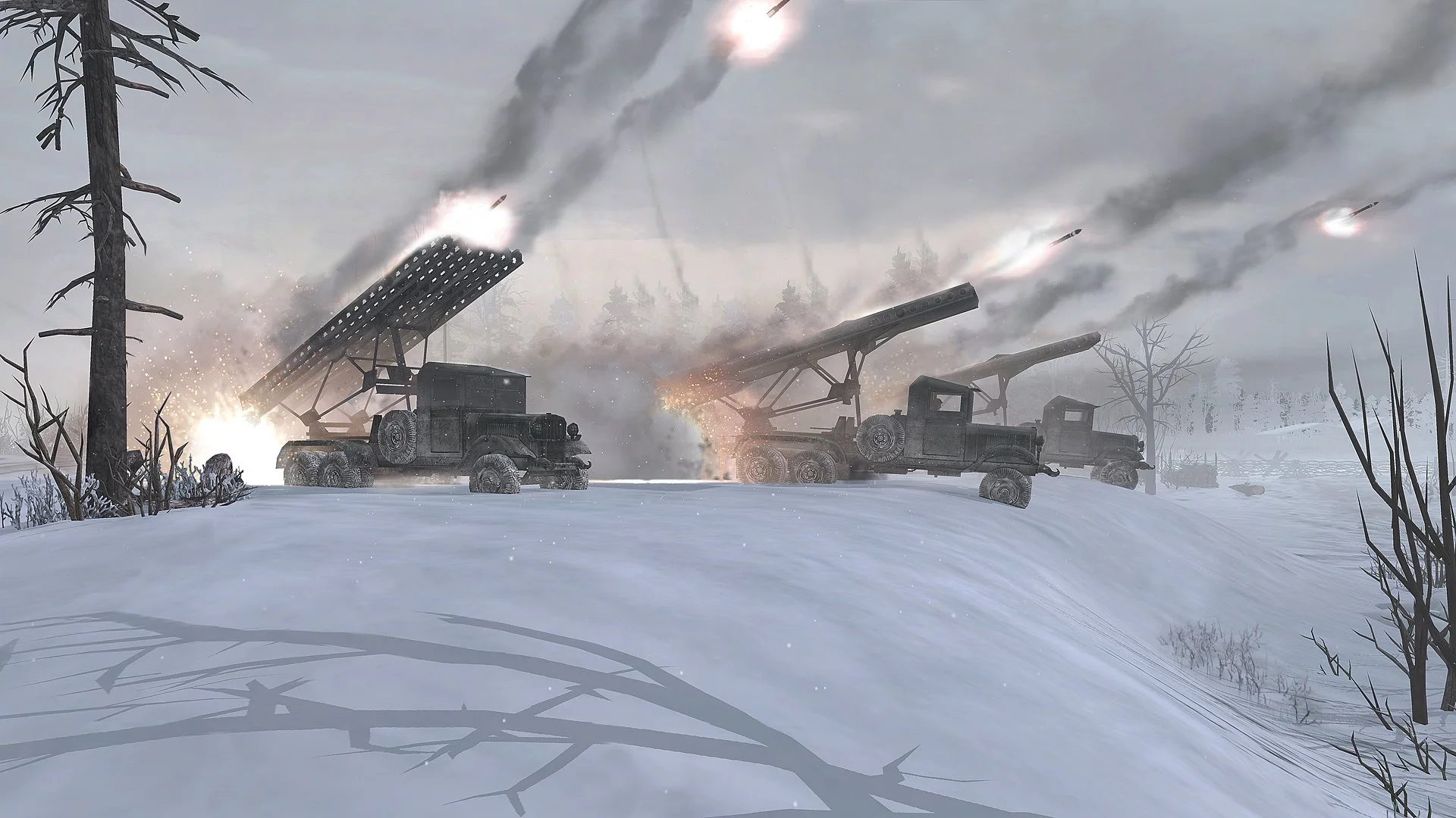 Залпа отделения ракетной артиллерии «Катюша» достаточно, чтобы сравнять с землей большинство вражеских соединений.