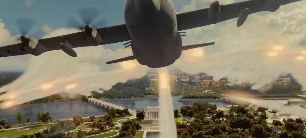AC 130 летающий в небе над Вашингтоном и растреливающий всех подряд это конечно "реалистично". Прям Call of Duty, только с хорошей графикой.