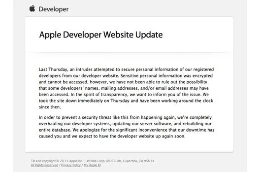Сайт разработчиков Apple был взломан - фото 1