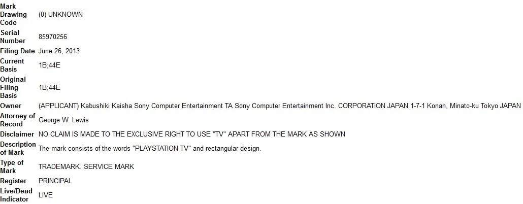 Sony зарегистрировала PlayStation TV - фото 1