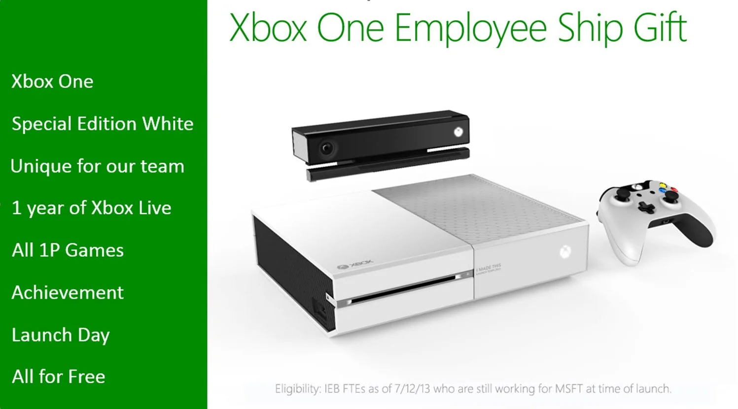 Сотрудники Microsoft получат в подарок белую консоль Xbox One - фото 1