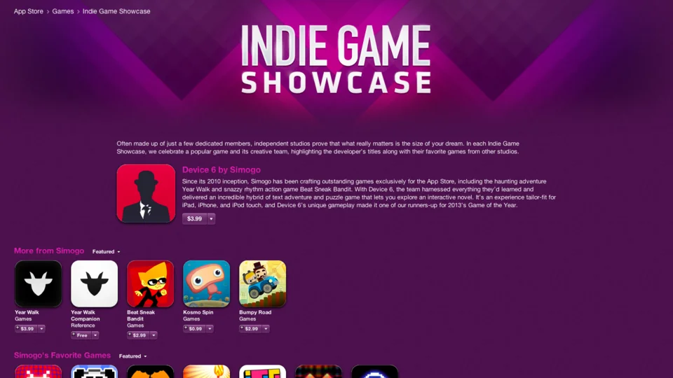 В App Store открылся раздел с играми независимых разработчиков
