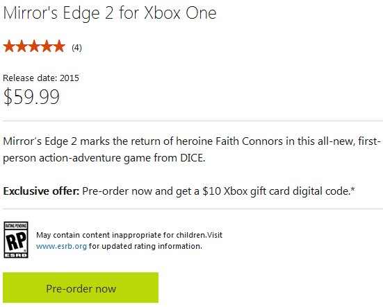 MS Store: Mirror’s Edge 2 выйдет в 2015 году !? А вы ждете игру ? - Изображение 2 MS Store: Mirror’s Edge 2 выйдет в 2015 году !? А вы ждете игру ? - Изображение 2
