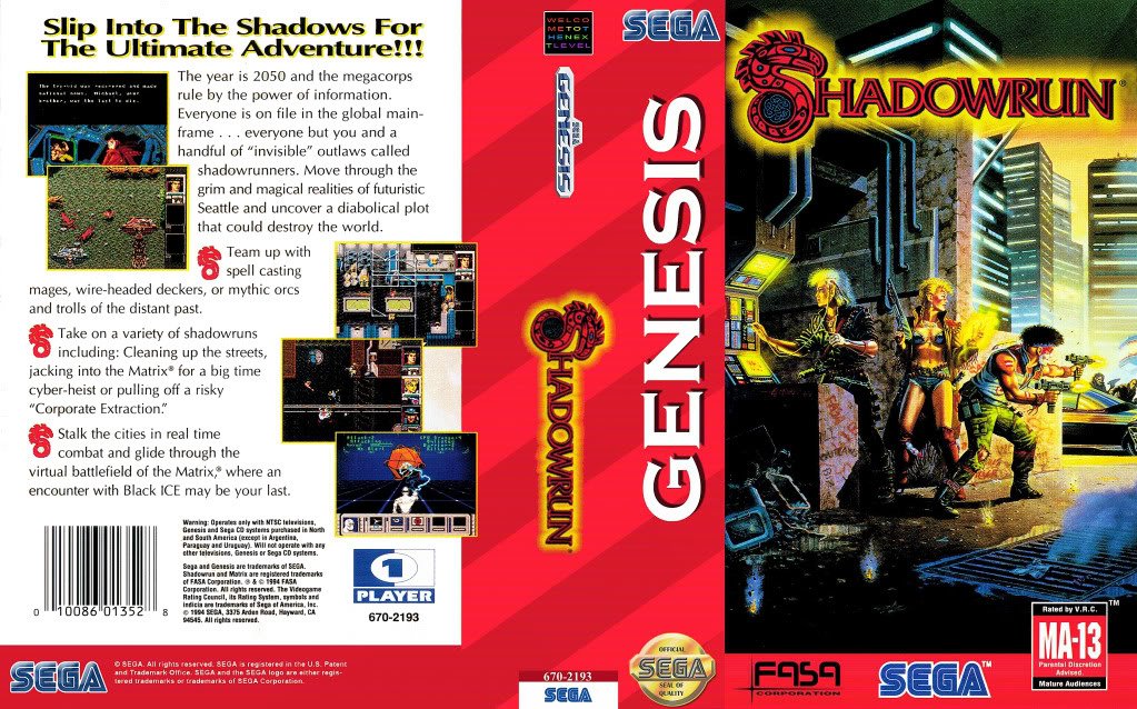 Большая игра Shadowrun (SEGA, 1994) - Изображение 2 Большая игра Shadowrun (SEGA, 1994) - Изображение 2