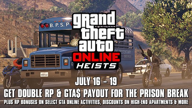 Rockstar объявили двойную награду за ограбление "побег из тюрьмы" в GTA Online. - Изображение 1 Rockstar объявили двойную награду за ограбление "побег из тюрьмы" в GTA Online. - Изображение 1