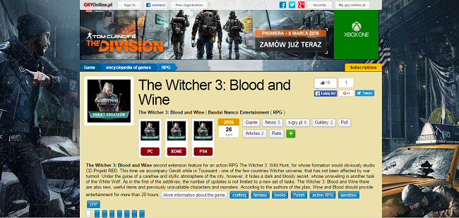 GRYOnline: Дополнение "Кровь и вино" для The Witcher 3: Wild Hunt поступит в продажу 26 апреля - Изображение 1 GRYOnline: Дополнение "Кровь и вино" для The Witcher 3: Wild Hunt поступит в продажу 26 апреля - Изображение 1