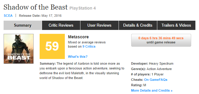 Первые оценки Shadow of the Beast! Эксклюзива PS4! - Изображение 1 Первые оценки Shadow of the Beast! Эксклюзива PS4! - Изображение 1