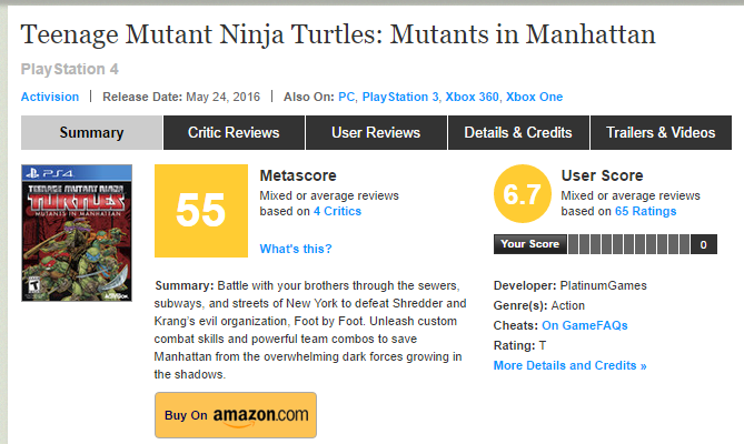 Первые оценки TMNT: Mutants in Manhattan. - Изображение 1 Первые оценки TMNT: Mutants in Manhattan. - Изображение 1