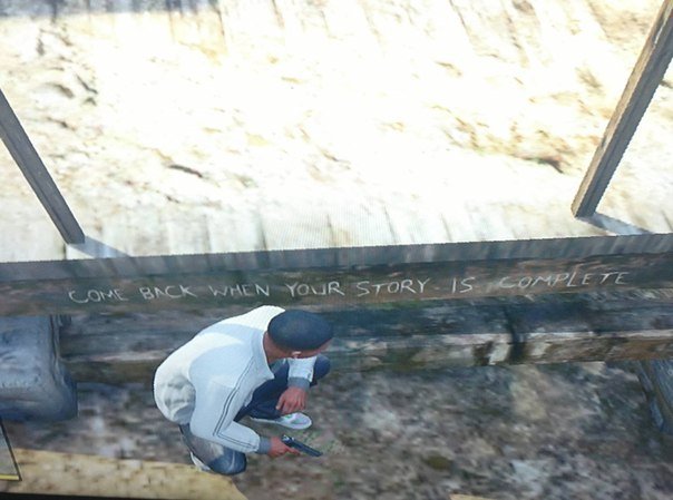 Интригующее послание в GTA5. "Возвращайся, когда закончишь свою историю".. - Изображение 1 Интригующее послание в GTA5. "Возвращайся, когда закончишь свою историю".. - Изображение 1