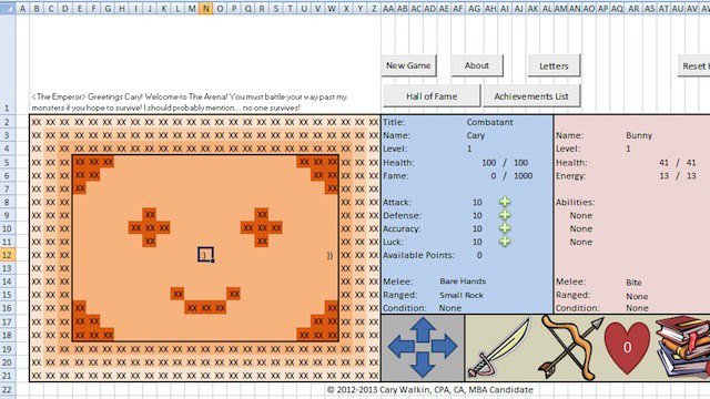 Бухгалтер из Канады создал RPG-игру в Excel-е. О_о
В игре задействованы: 2000 врагов, каждый из которых обладает св ... - Изображение 1 Бухгалтер из Канады создал RPG-игру в Excel-е. О_о
В игре задействованы: 2000 врагов, каждый из которых обладает св ... - Изображение 1