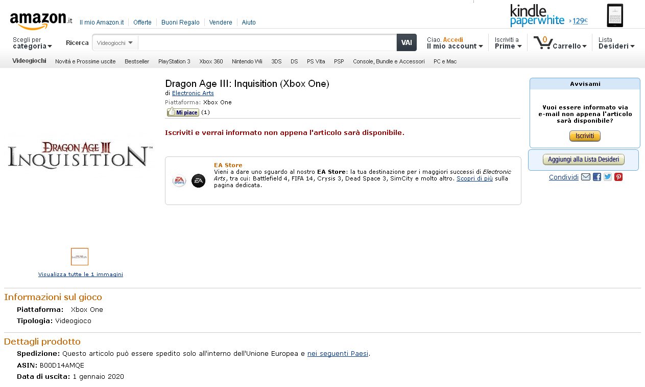Итальянский Amazon снова стал источником утечки информации до официального анонса. Сегодня на сайте было анонсирован .... - Изображение 1 Итальянский Amazon снова стал источником утечки информации до официального анонса. Сегодня на сайте было анонсирован .... - Изображение 1