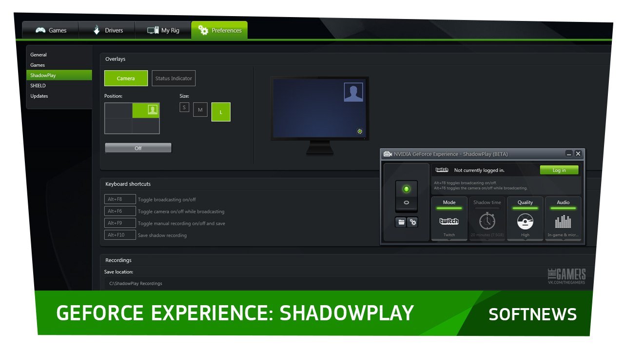 «В ShadowPlay стала доступна прямая трансляция геймплея на Twitch»
Не так давно стала доступна новая версия утилиты ... - Изображение 1 «В ShadowPlay стала доступна прямая трансляция геймплея на Twitch»
Не так давно стала доступна новая версия утилиты ... - Изображение 1
