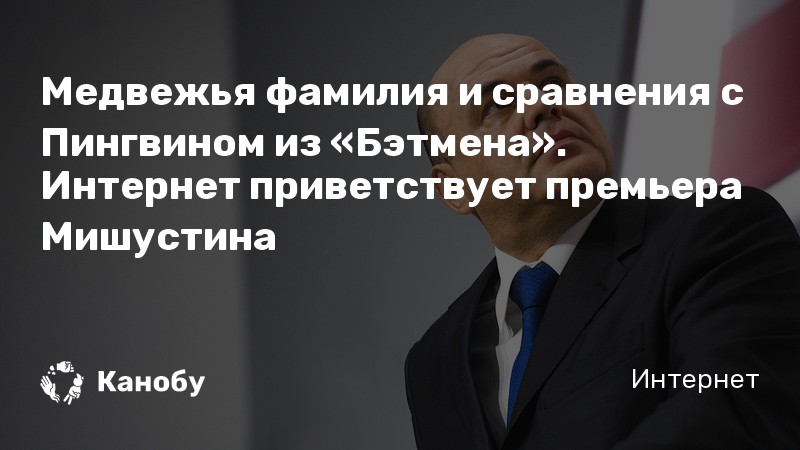 Медвежья фамилия и сравнения с Пингвином из «Бэтмена». Интернет приветствует премьера Мишустина