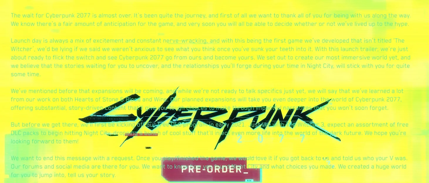 Релизный трейлер Cyberpunk 2077 содержит скрытое послание - фото 1