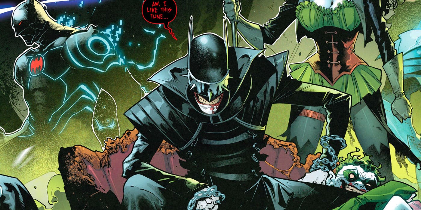 Бэтмен темная ночь. Бэтмен темная Мультивселенная. Темнейший рыцарь Бэтмен который смеется. DC Batman who laughs комикс. Бэтмен-Джокер из Dark Nights Metal.