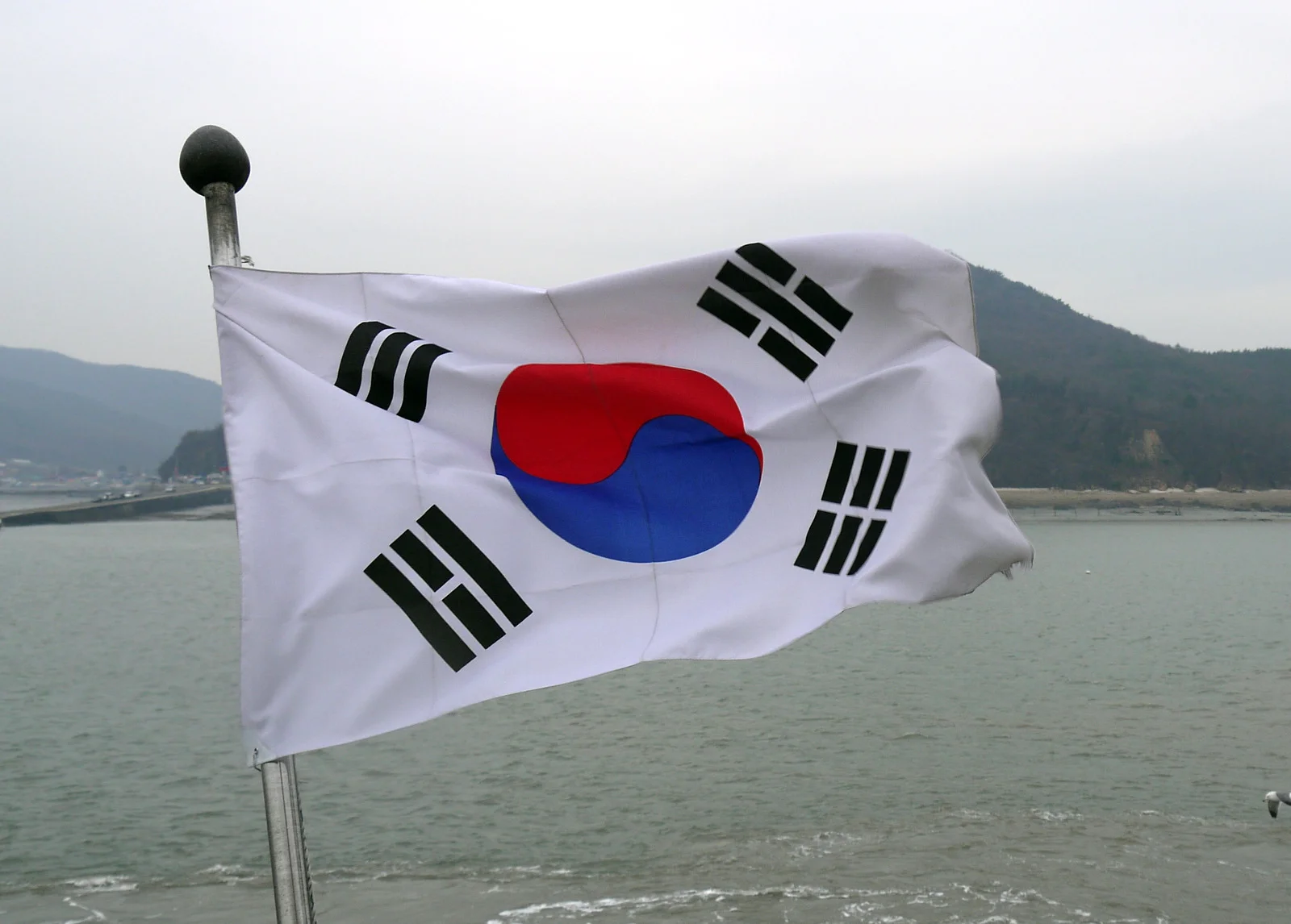 Флаг Южной Кореи. Фото [Valentin Janiaut](https://www.flickr.com/photos/valeuf/) с сайта flickr.com