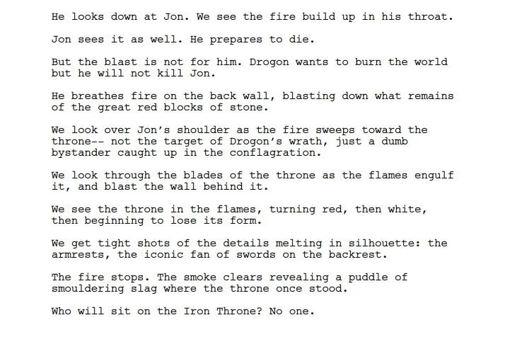 Сценарий «Игры престолов» раскрыл, зачем Дрогон на самом деле сжег Железный трон - фото 2