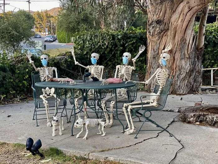 Мемы и скелеты в масках: как украшают дома на Хэллоуин в 2020 году - фото 2